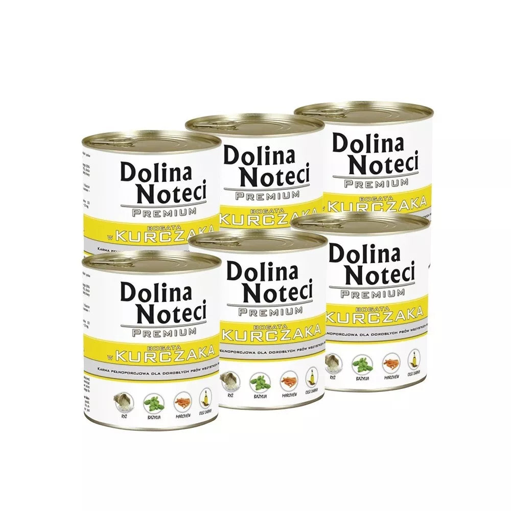 Konservai šunims su vištiena Dolina Noteci Premium, 6 x 800 g