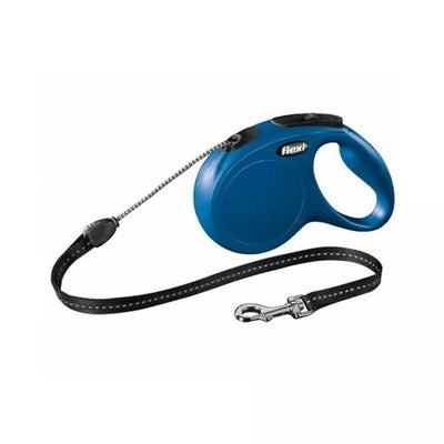 Flexi New Classic S automatinis pavadys mėlynas, 5 m, virvutė