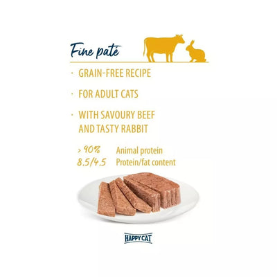 Happy Cat Duo konservai katėms su jautiena ir triušiena, 100 g