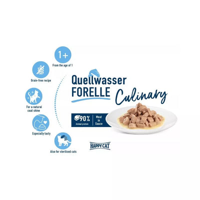 Happy Cat guliašas katėms su upėtakiu QuaellwasserForelle, 10x85 g