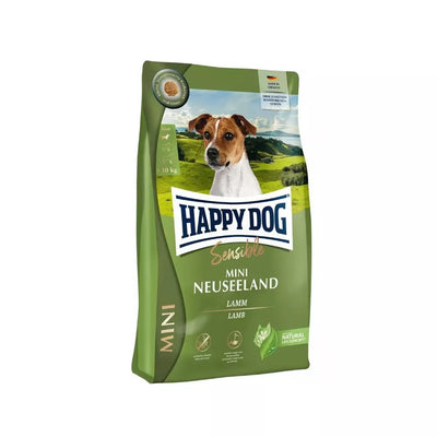 Happy Dog Mini Neuseeland visavertis pašaras mažų veislių suaugusiems šunims su ėriena ir ryžiais, 800 g