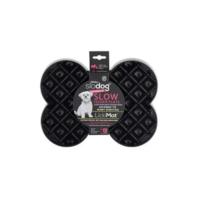 Lėto ėdimo dubenėlis LickiMat Dog Small Slodog, juodas