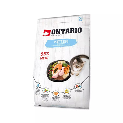 Ontario visavertis pašaras jauniems kačiukams su lašiša Kitten Salmon, 2 kg