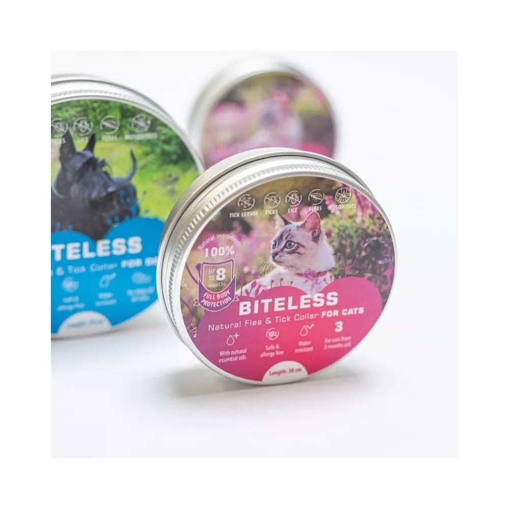 Biteless kačių antiparazitinis antkaklis, silikoninis, 38 cm