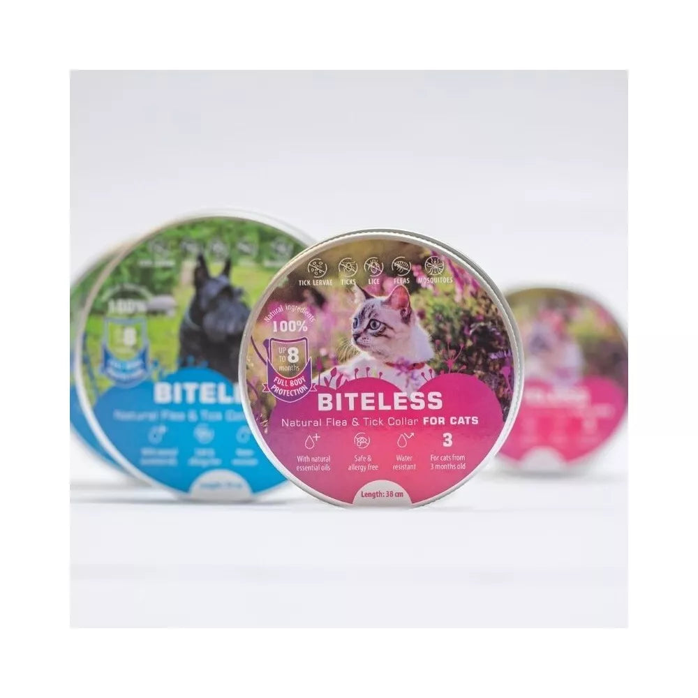 Biteless kačių antiparazitinis antkaklis, silikoninis, 38 cm