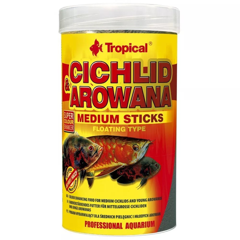 Tropical Cichlid&Arowana Medium Sticks maistas žuvims  1000 ml