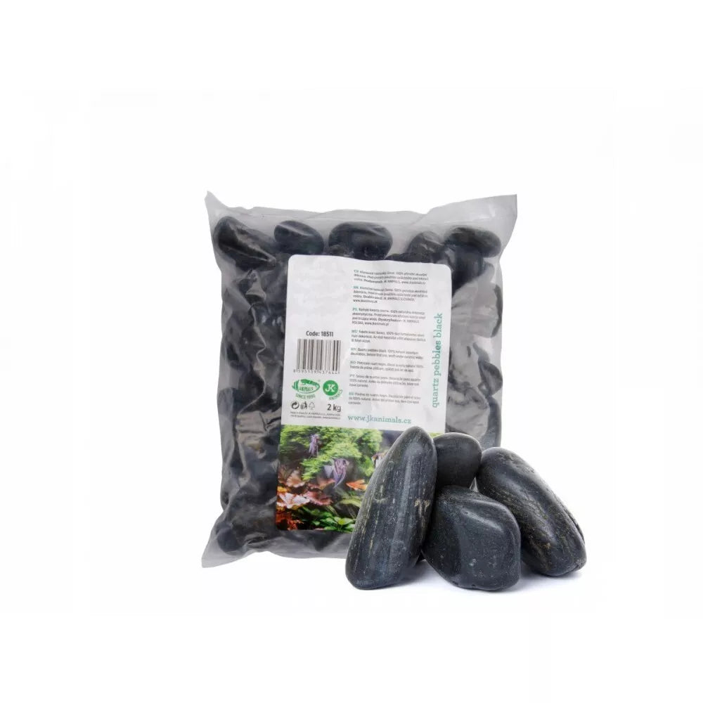 Dekoracija akvariumui juodi natūralūs akmenys, 2 kg