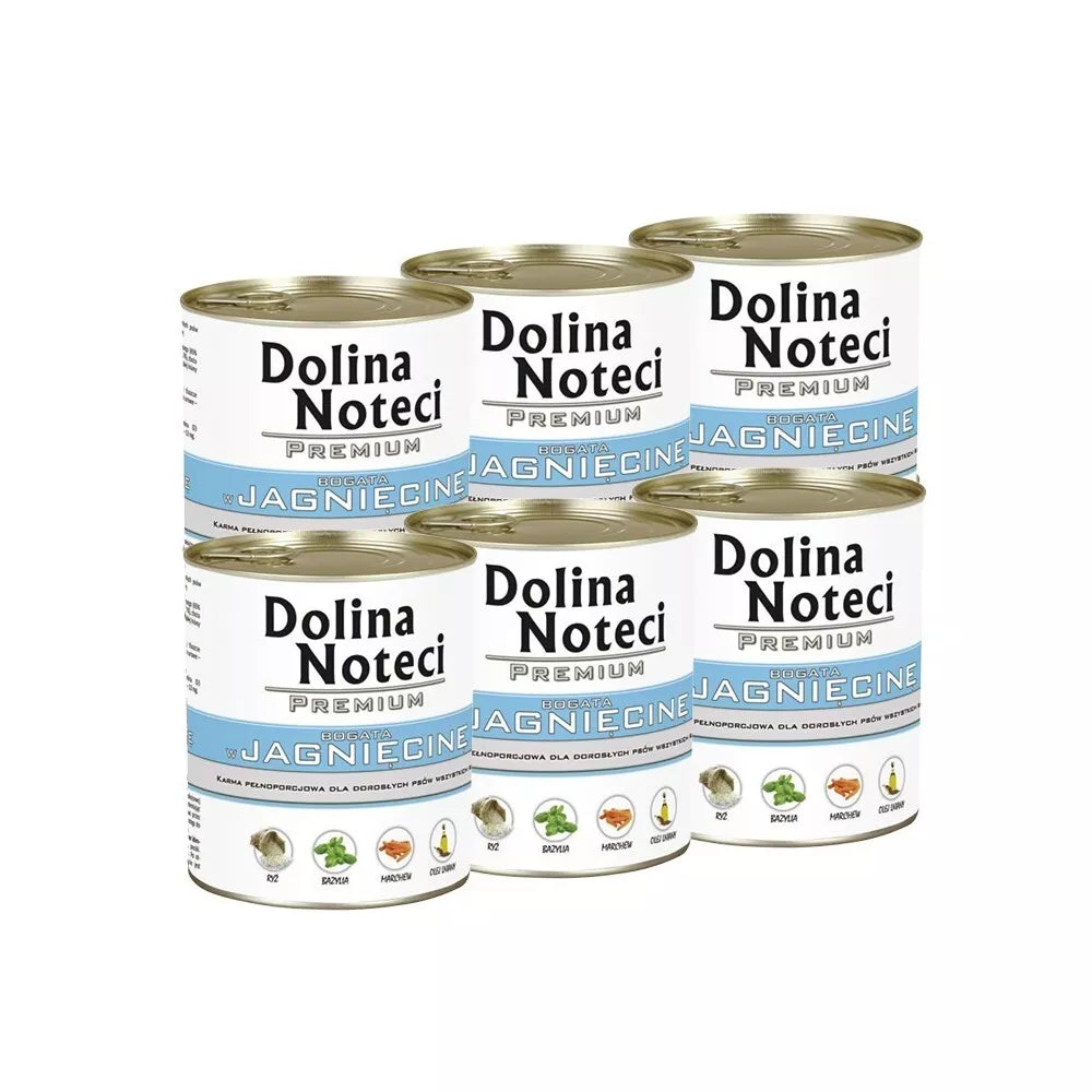 Konservai šunims su ėriena Dolina Noteci Premium, 6 x 800 g