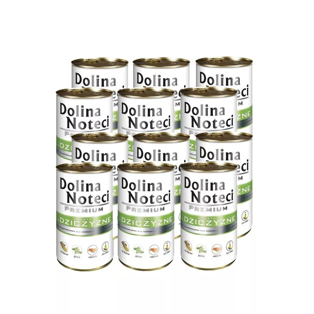 Konservai šunims su žvėriena Dolina Noteci Premium, 12 x 400 g