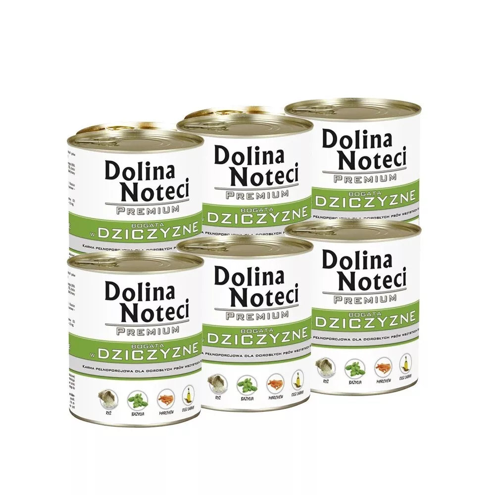 Konservai šunims su žvėriena Dolina Noteci Premium, 6 x 800 g