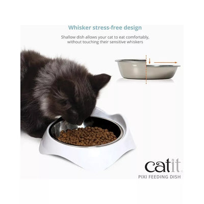 Dvigubas dubenėlis katėms, baltas, 2x200 ml