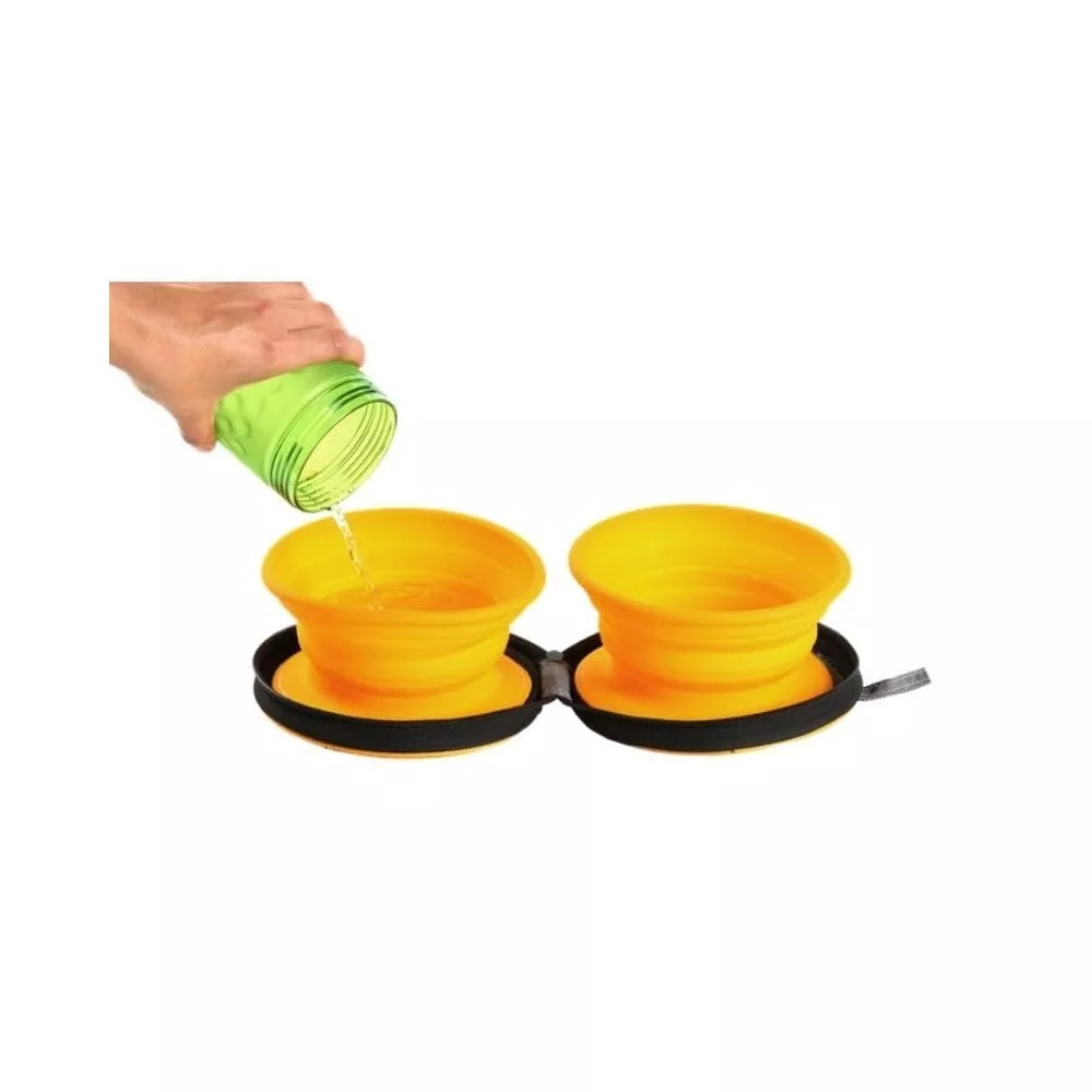 Dvigubas kelioninis dubenėlis, žalias, 700 ml