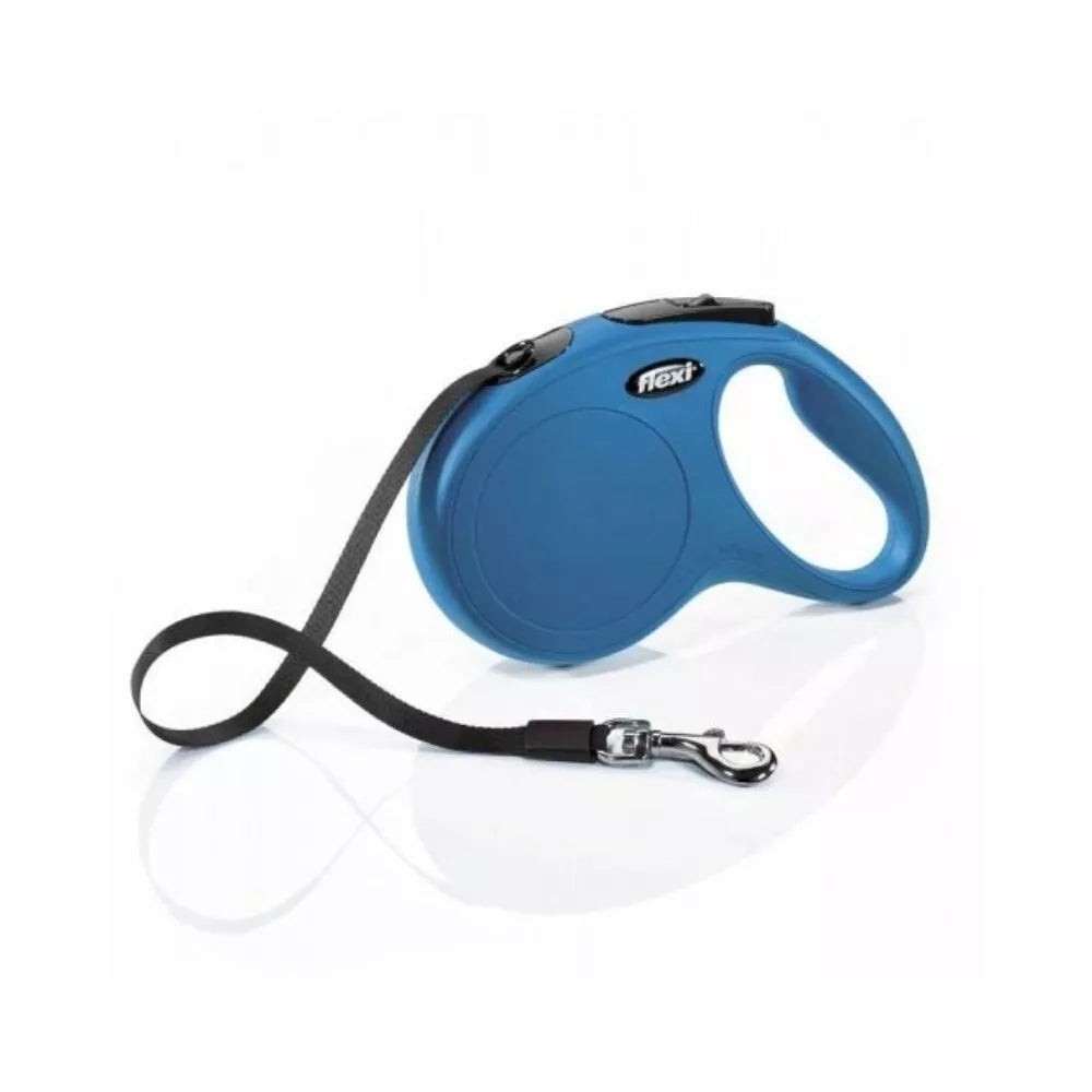 Flexi New Classic S automatinis pavadys mėlynas, 5 m, juostelė