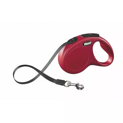 Flexi New Classic S automatinis pavadys raudonas, 5 m, juostelė