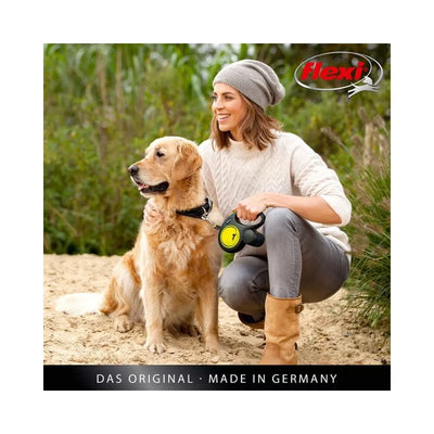 Flexi New Neon M automatinis pavadys, 5 m, virvutė