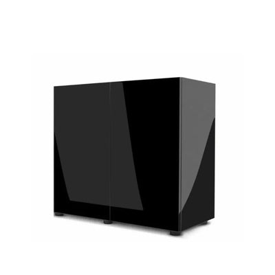 Glossy 100 spintelė stačiakampė juoda su durelėmis, 100 cm