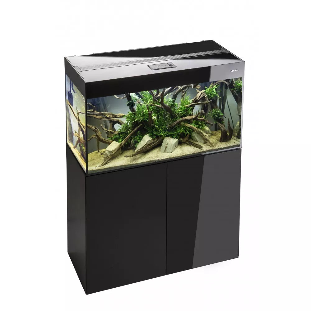 Glossy 100 spintelė stačiakampė juoda su durelėmis, 100 cm