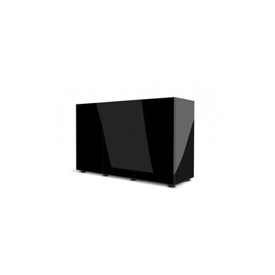 Glossy 150 spintelė stačiakampė juoda su durelėmis, 150 cm