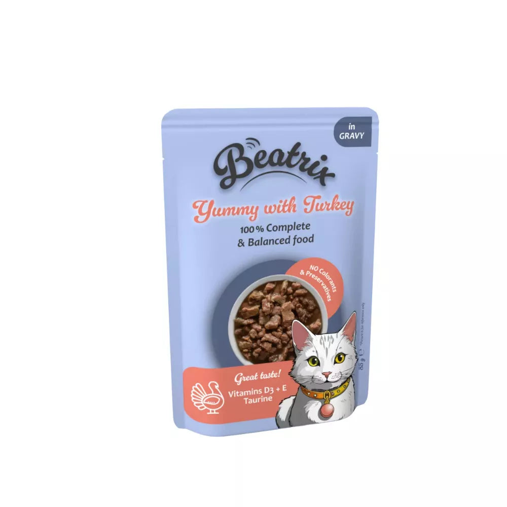Guliašas suaugusioms katėms Beatrix su kalakutiena, 85 g