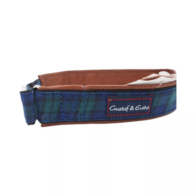 Gustaf & Evita mėlynas languotas šunų antkaklis, 50 cm