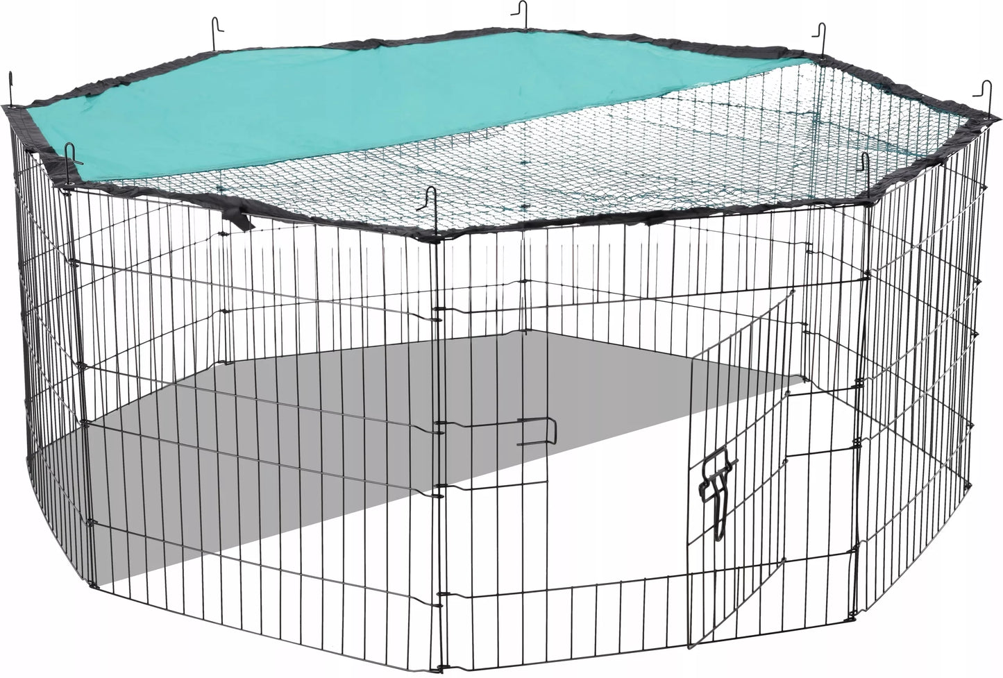 Gyvūnų aptvaras su apsauginiu tinkleliu nuo saulės