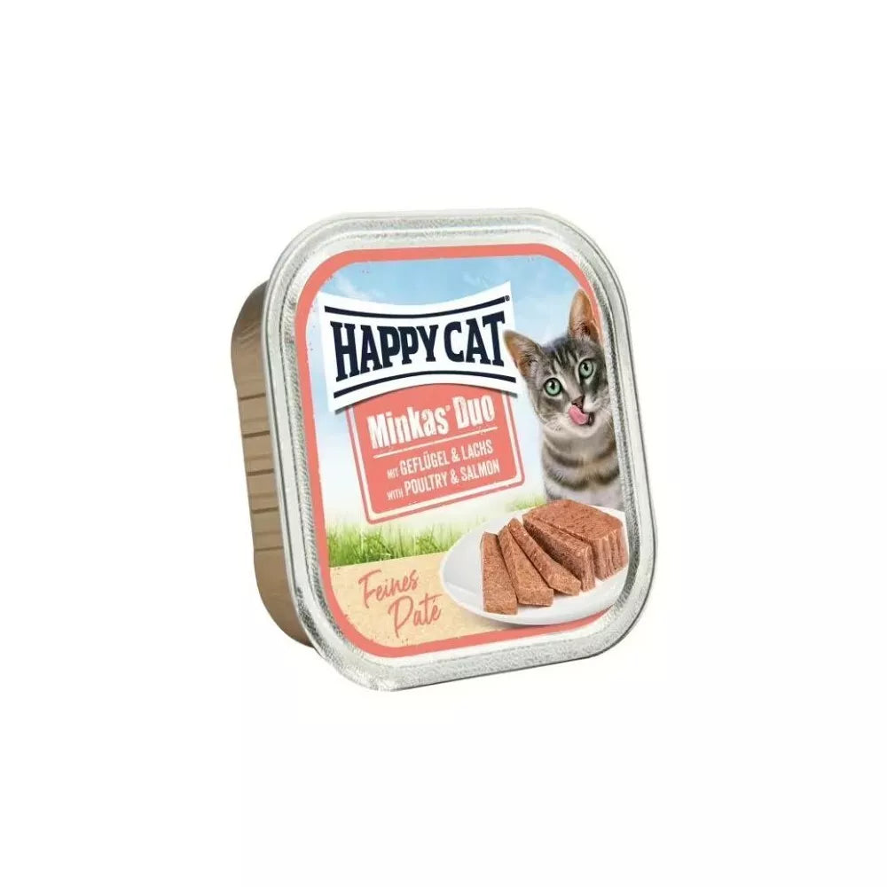 Happy Cat Duo konservai katėms su paukštiena ir lašiša, 100 g
