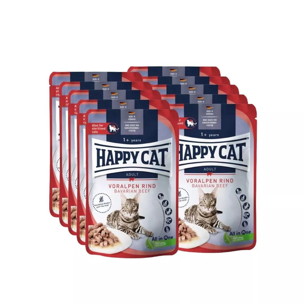 Happy Cat guliašas katėms su jautiena VoralpenRind, 10x85 g