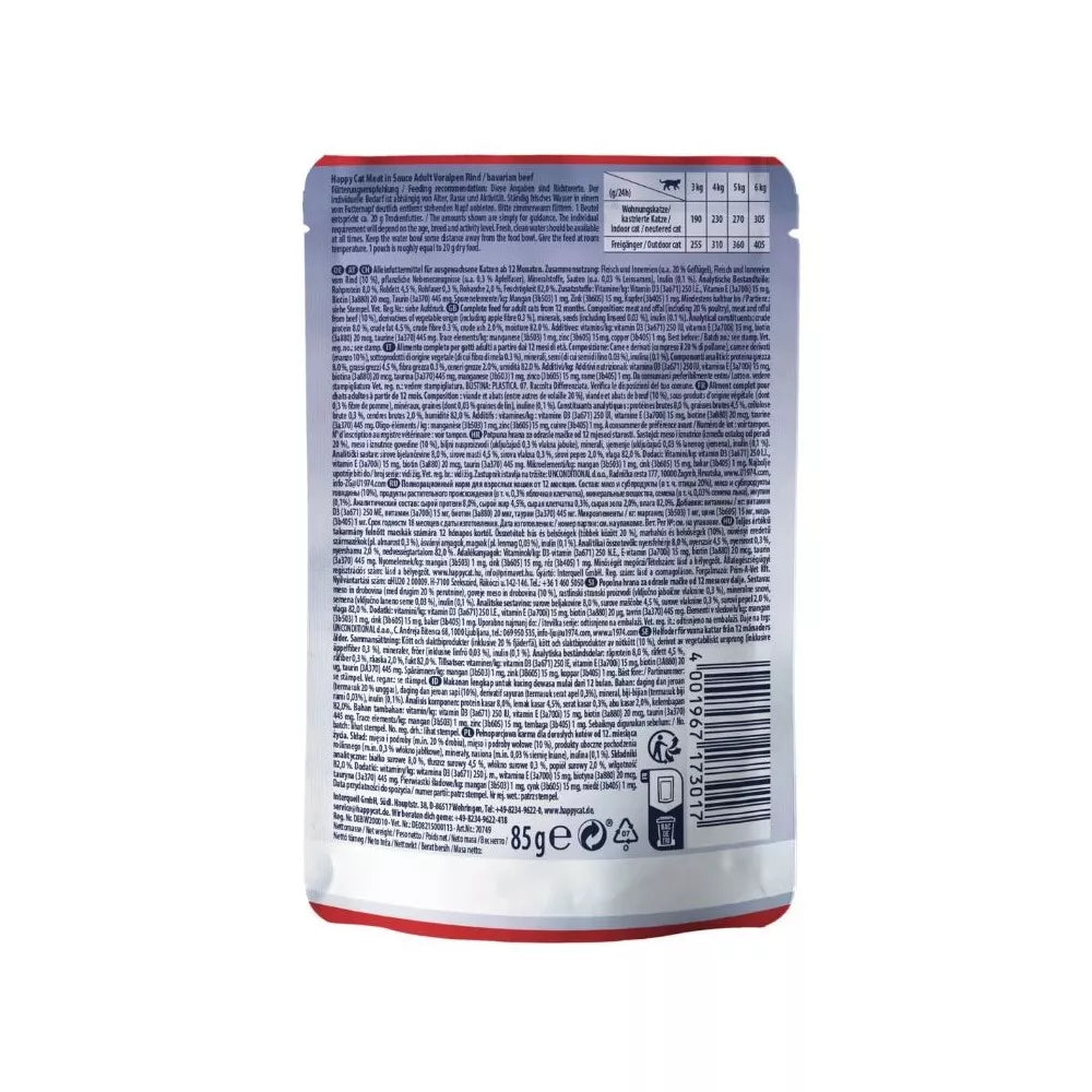 Happy Cat guliašas katėms su jautiena VoralpenRind, 10x85 g