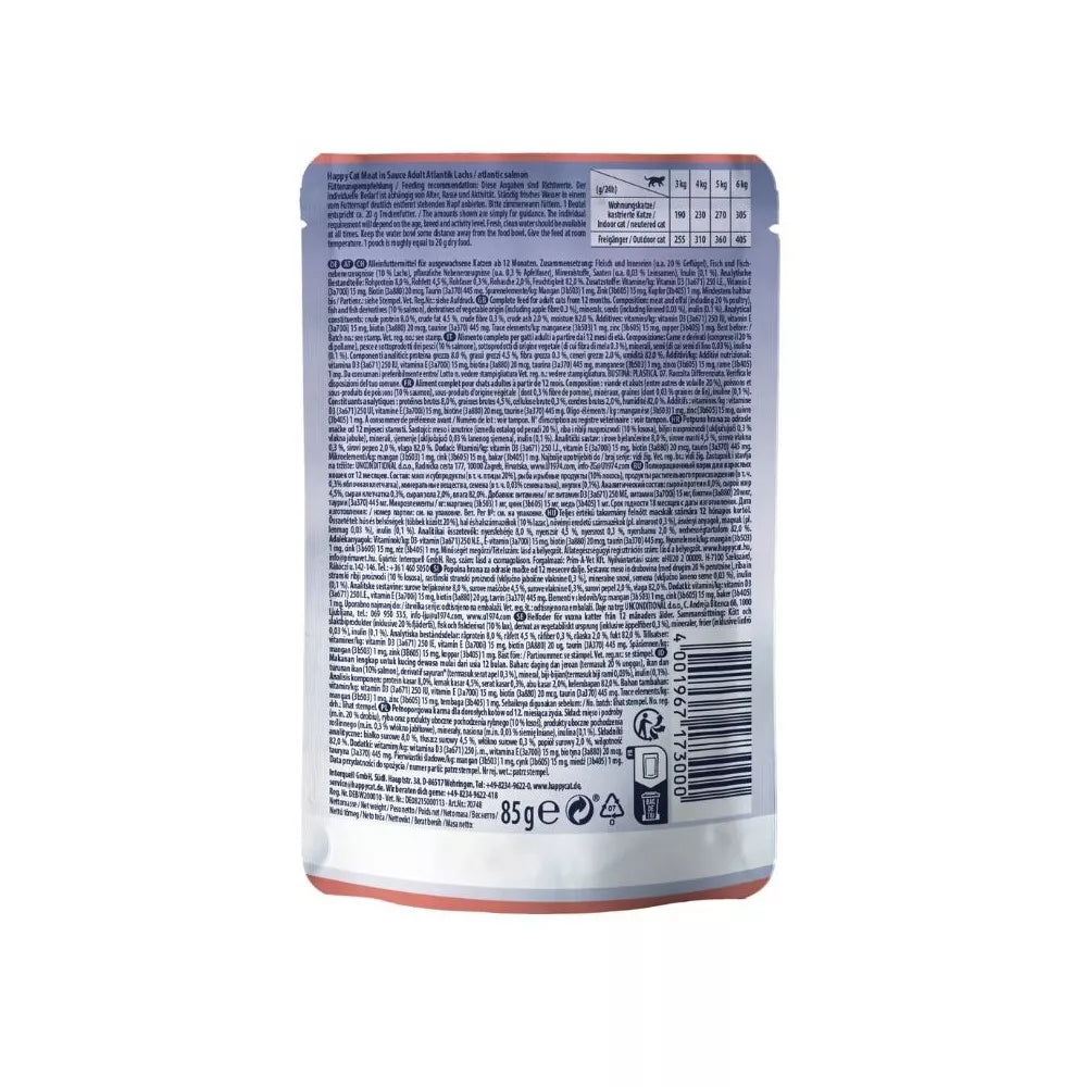 Happy Cat guliašas katėms su lašiša AtlantikLachs, 10x85 g