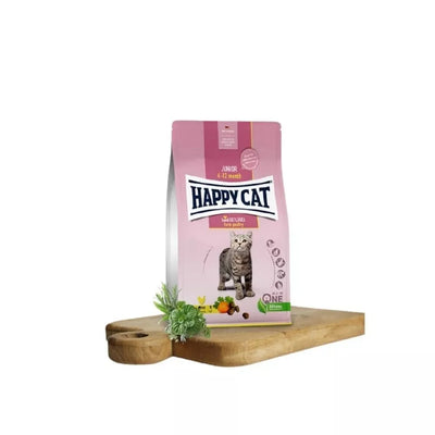 Happy Cat visavertis pašaras jaunoms katėms su paukštiena Junior LandGeflugel, 300 g