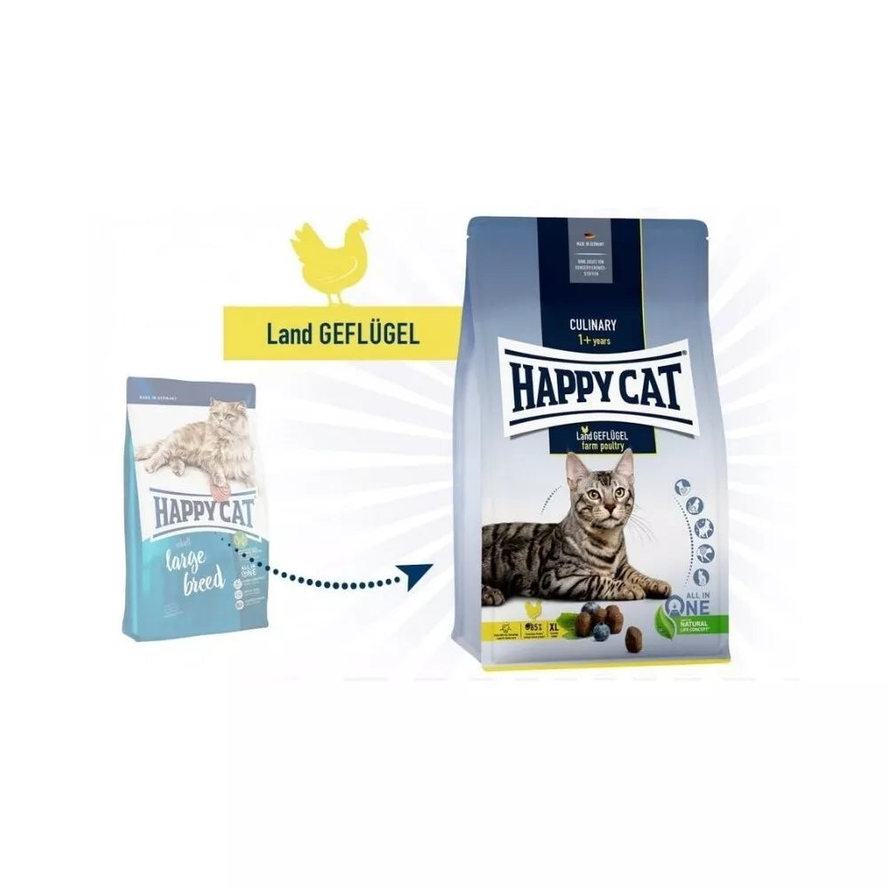 Happy Cat visavertis pašaras suaugusioms katėms su paukštiena Culinary LandGeflugel, 1,3 kg