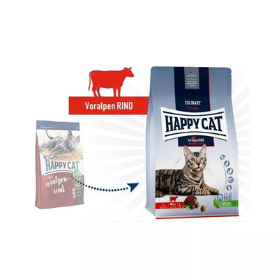 Happy Cat visavertis pašaras suaugusioms katėms su jautiena Culinary VoralpenRind, 10 kg