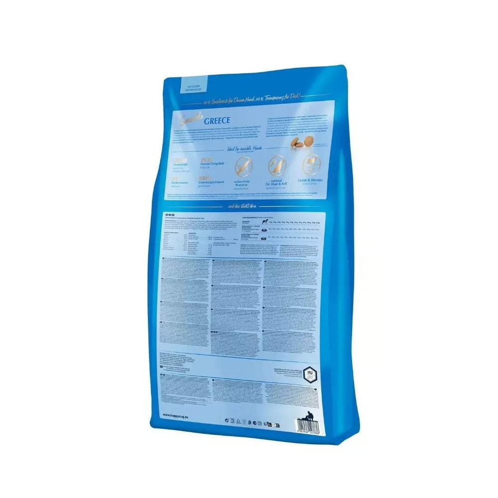 Happy Dog Greece visavertis pašaras suaugusiems šunims su ėriena, krevetėmis ir kalmarais, 1 kg
