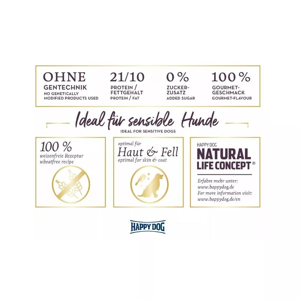 Happy Dog visavertis pašaras suaugusiems šunims su triušiena ir lašiša Ireland 12,5 kg