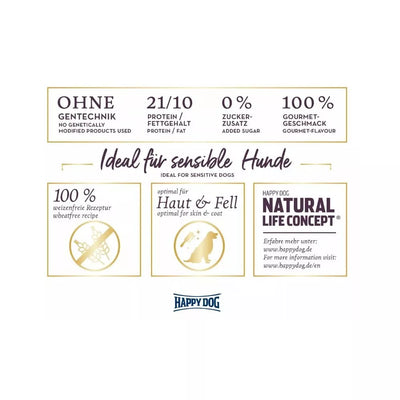 Happy Dog visavertis pašaras suaugusiems šunims su triušiena ir lašiša Ireland 12,5 kg