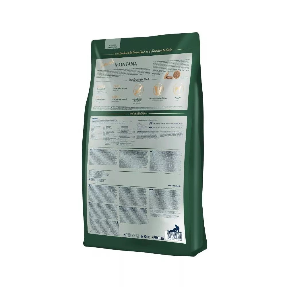 Happy Dog Montana visavertis pašaras suaugusiems šunims su arkliena, 10 kg