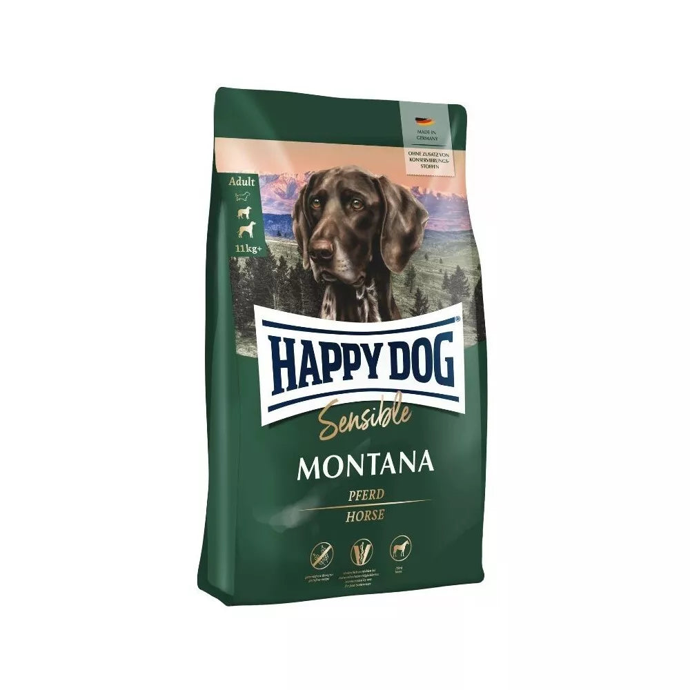 Happy Dog Montana visavertis pašaras suaugusiems šunims su arkliena, 1 kg