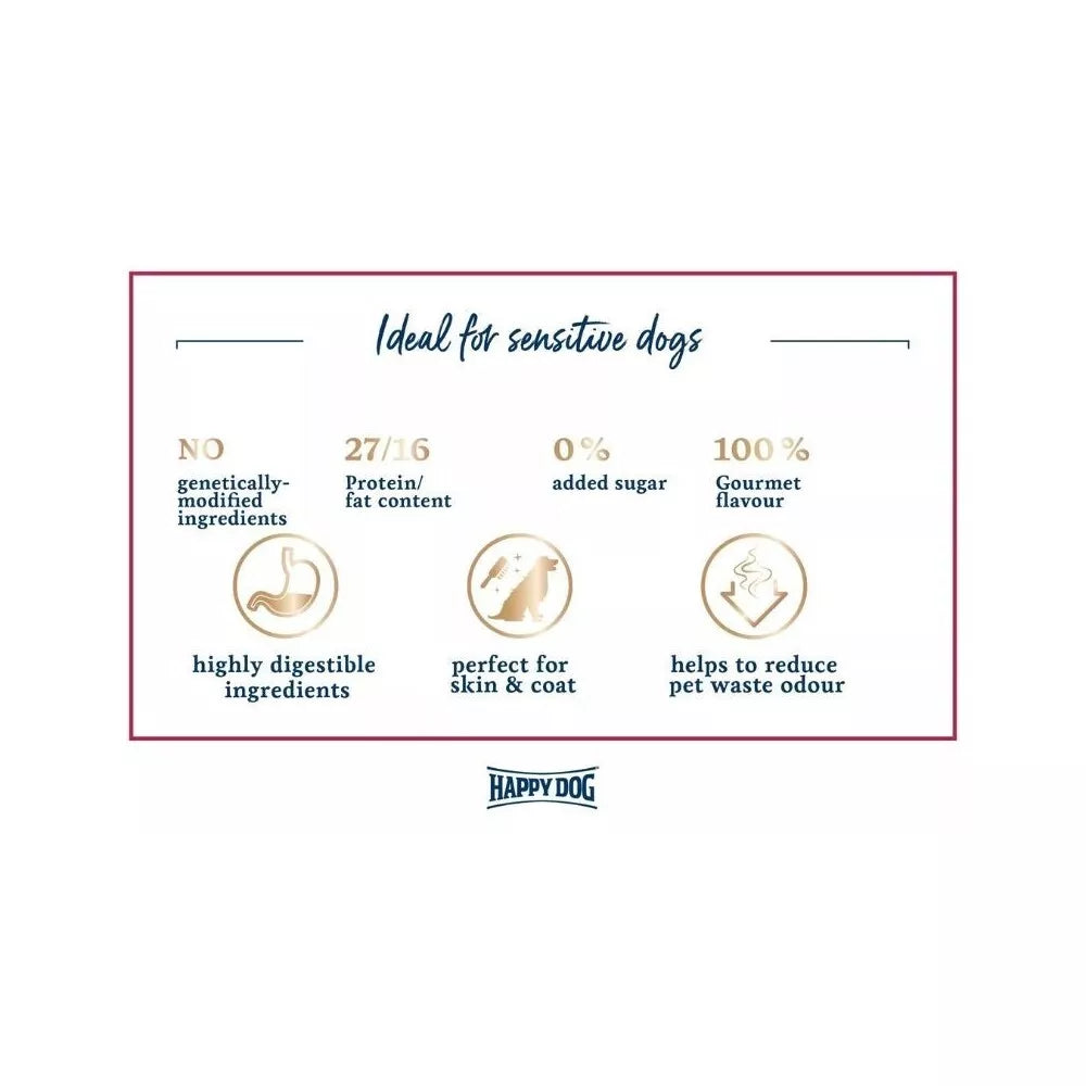 Happy Dog XS Mini Japan visavertis pašaras mažų veislių suaugusiems šunims su upėtakiais ir jūrų dumbliais, 1,3 kg