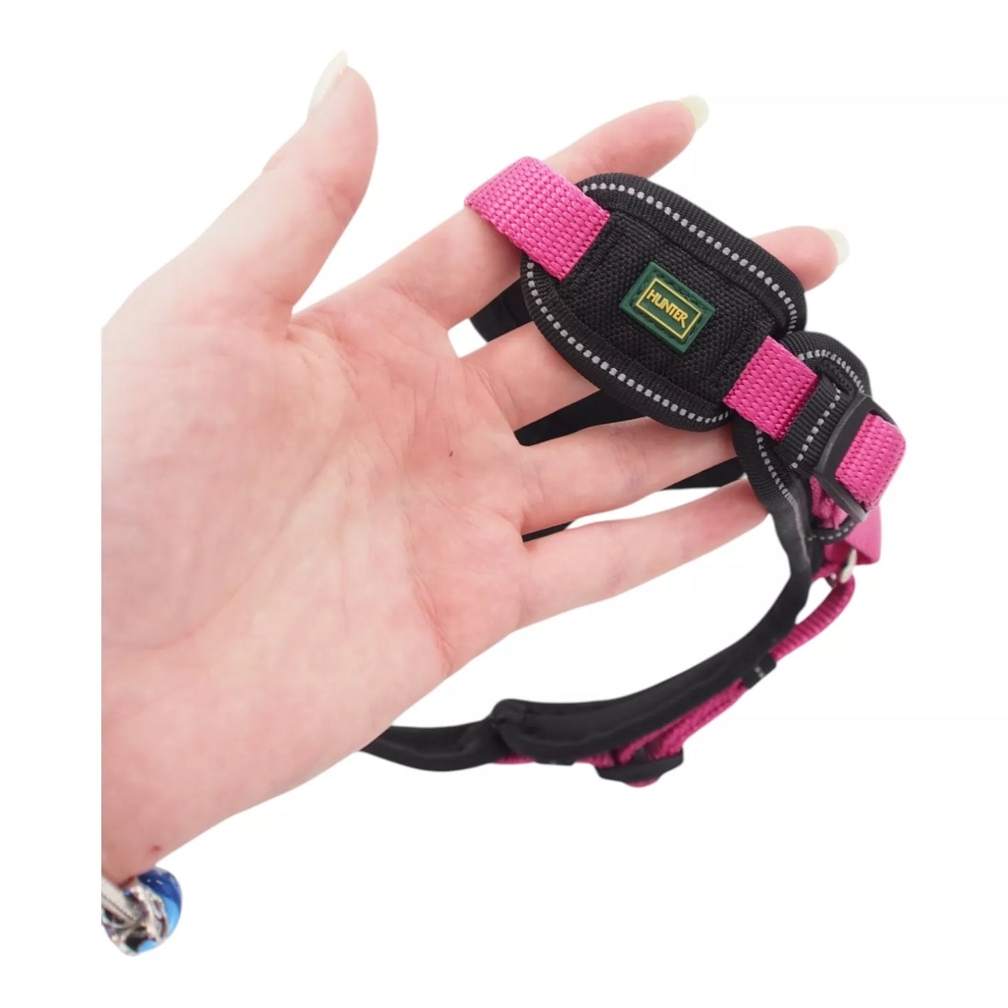 HUNTER rožinės šunų petnešos su atšvaitais, XS dydis