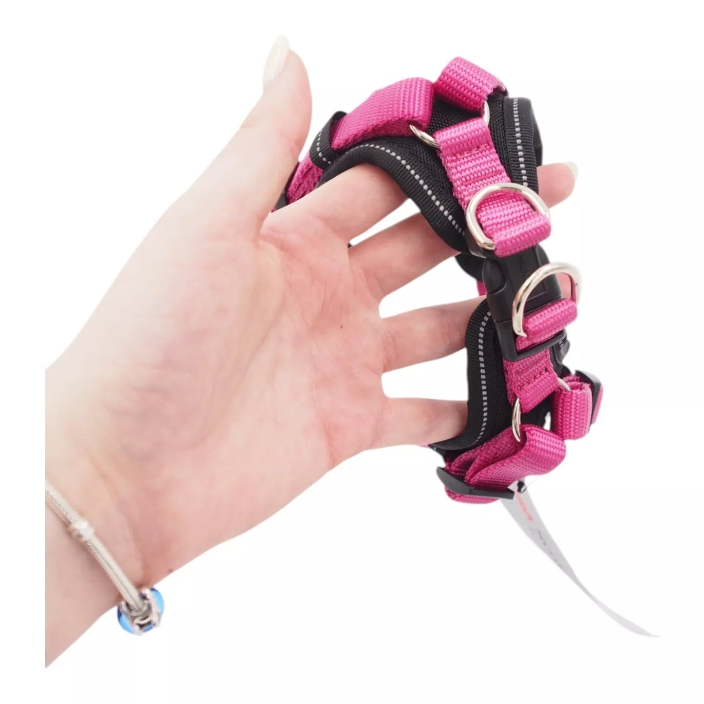 HUNTER rožinės šunų petnešos su atšvaitais, XS dydis