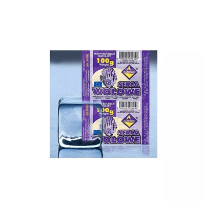 Jaučio širdis šaldytas pašaras žuvims 100 g