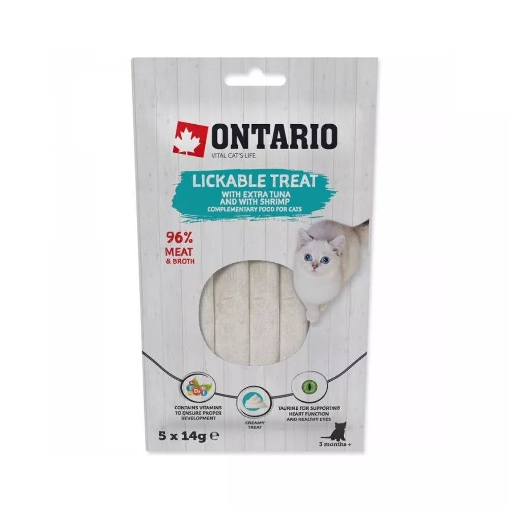 Kreminis skanėstas katėms su tunu ir krevetėmis, 5x14 g