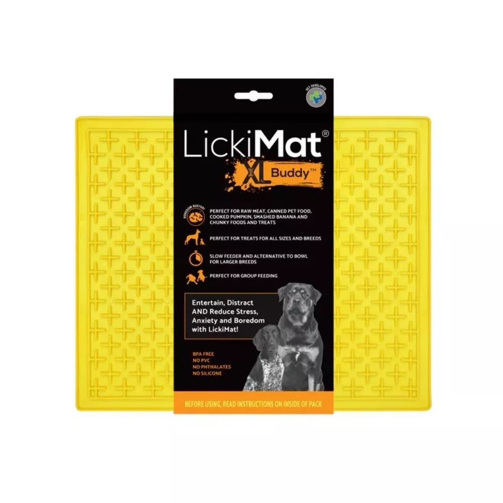 Laižymo kilimėlis LickiMat Dog Buddy XL, geltonas