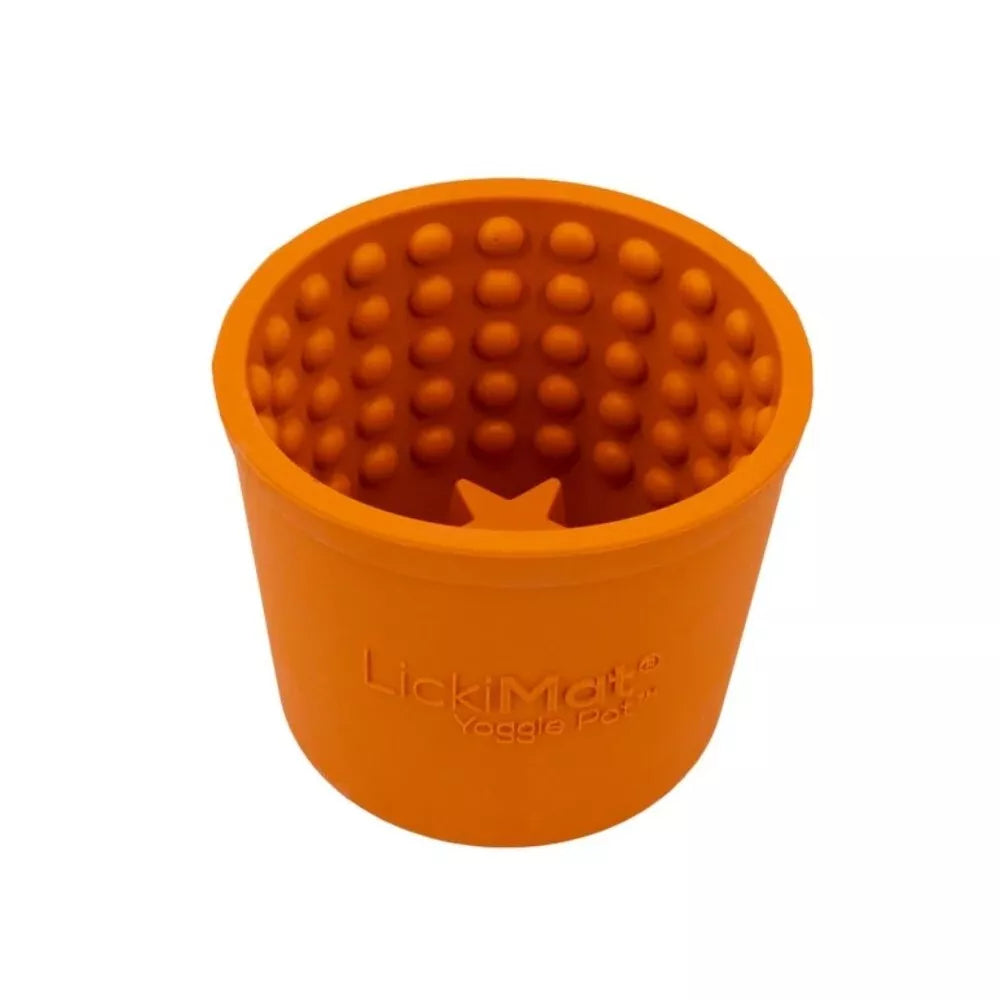 Laižymo puodelis LickiMat Dog Yoggie Pot, oranžinis