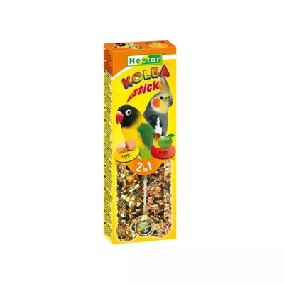 Nestor 2 in 1 skanėstai vidutinėms papūgoms su kiaušiniais ir vaisiais, 2 vnt.