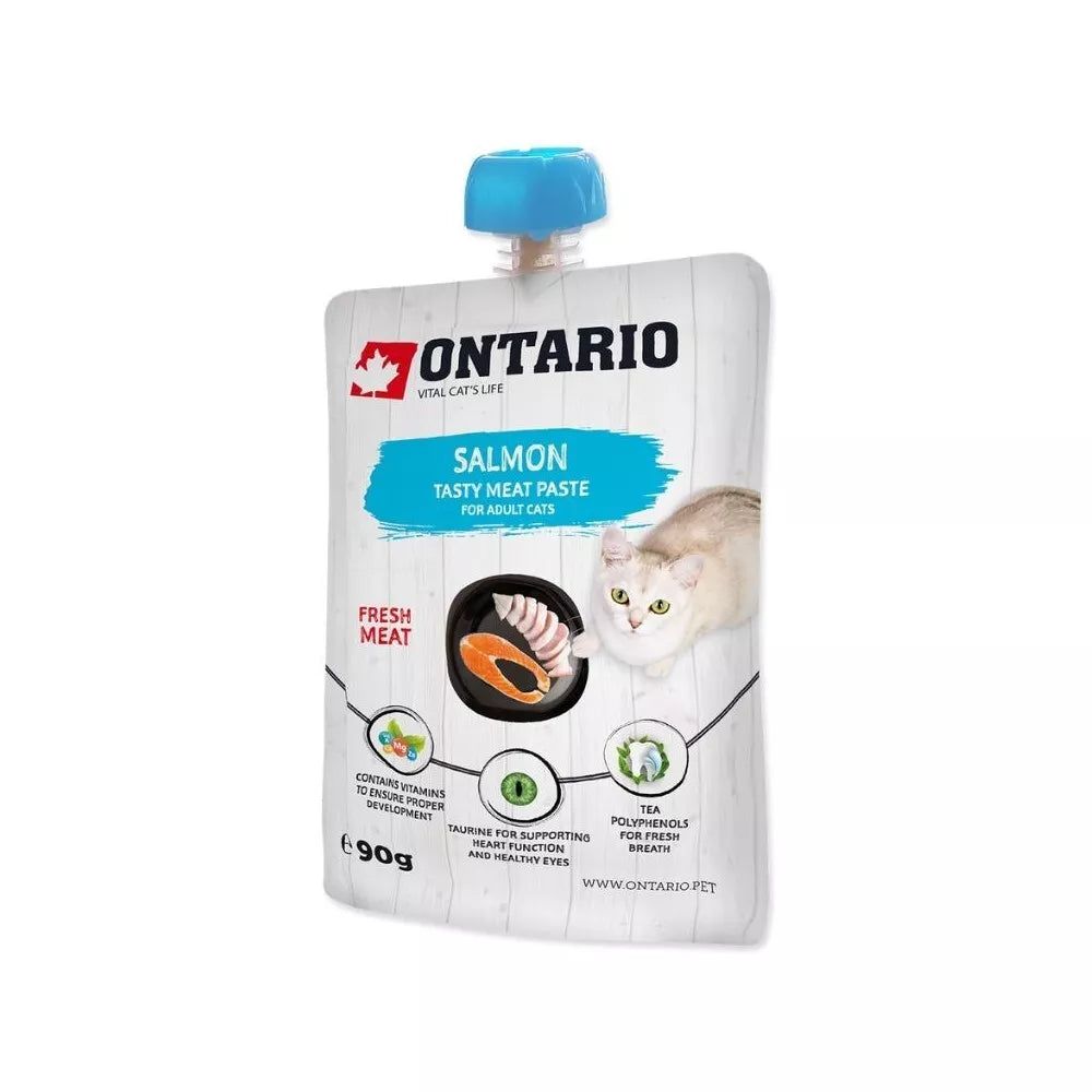 Ontario drėgnas maistas katėms su lašiša, 90 g (užsukamas)