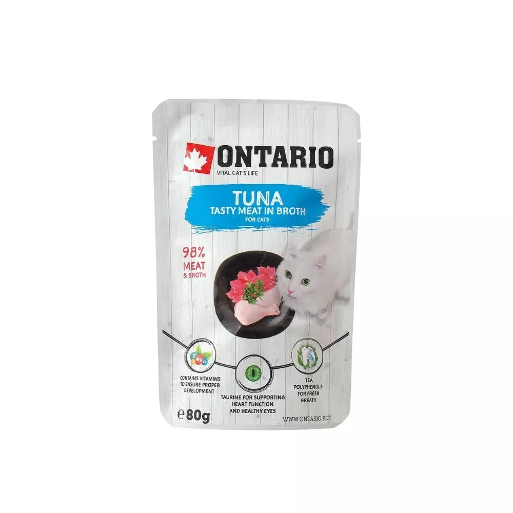 Ontario konservai katėms su tunu sultinyje, 80 g