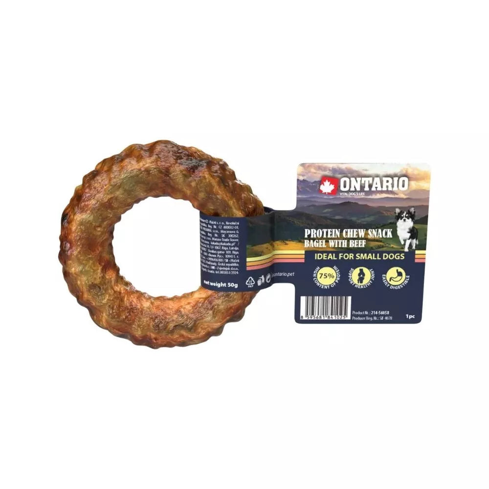 Ontario skanėstas šunims jautienos skonio riestainis, 8,9 cm