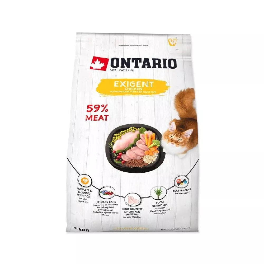 Ontario visavertis pašaras suaugusioms katėms Cat Exigent, 2 kg
