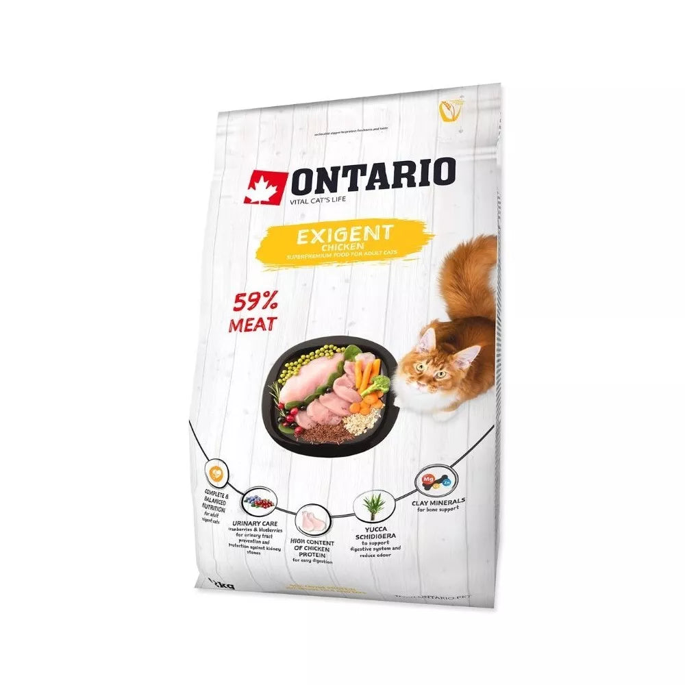 Ontario visavertis pašaras suaugusioms katėms Cat Exigent, 2 kg